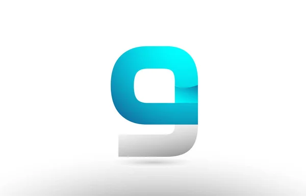 Huruf alfabet biru abu-abu g logo 3d desain - Stok Vektor