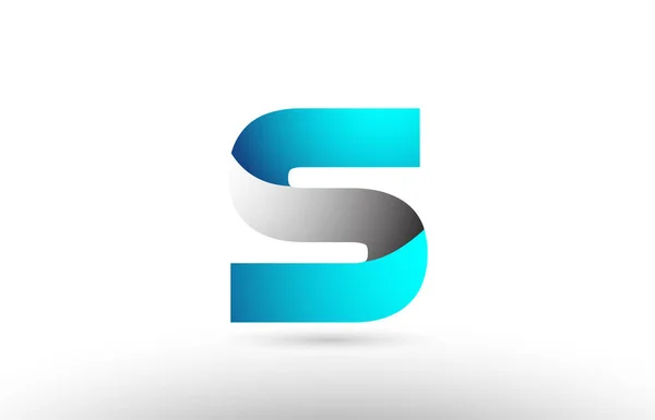 Grå blå alfabetet brev s logo 3d design — Stock vektor