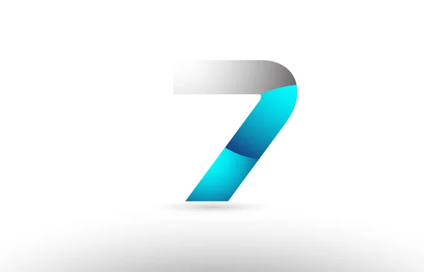 Gris azul número 7 logo 3d diseño — Archivo Imágenes Vectoriales