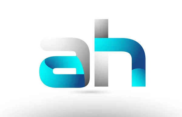 Szary niebieski litery ah h logo projektowanie 3d — Wektor stockowy