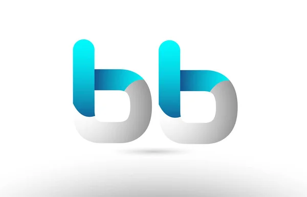 灰色青いアルファベット文字 bb b b ロゴ 3 d デザイン — ストックベクタ
