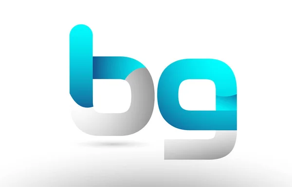 Grau blaues Alphabet Buchstabe bg b g Logo 3D-Design — Stockvektor