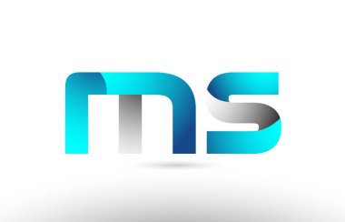 gri mavi Alfabe harf ms m s logo 3d tasarım 
