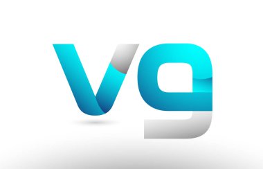 gri mavi Alfabe harf vg v g logo 3d tasarım 