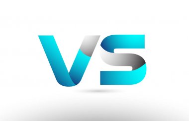 gri mavi Alfabe harf vs v s logo 3d tasarım 