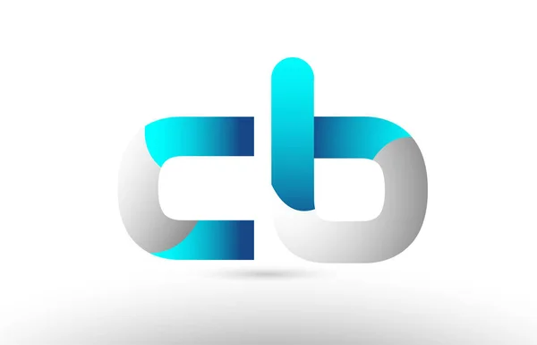 Grijs blauw alfabet letter cb c b logo 3D-ontwerp — Stockvector