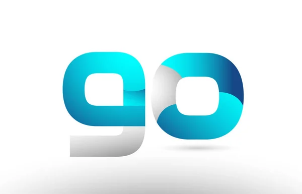 Huruf alfabet biru abu-abu pergi desain g o logo 3d - Stok Vektor