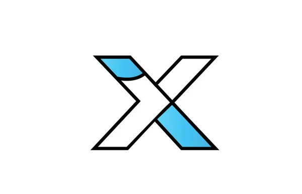 Svart blå alfabetet brev x logotyp företaget ikon design — Stock vektor