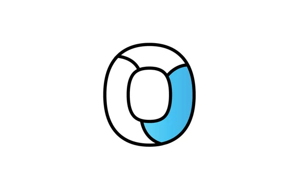 Czarny niebieski numer 0 zero logo firmy ikona designu — Wektor stockowy