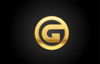 Altın altın metal G alfabe harfi logo tasarım ikonu lüks için 