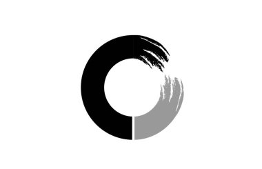 siyah ve beyaz harf O grunge alfabe logo tasarım simgesi co için