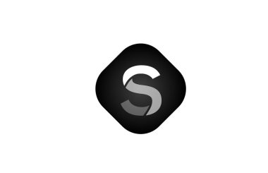 S alfabesi harfi logosu eşkenar dörtgen şekil tasarımı I