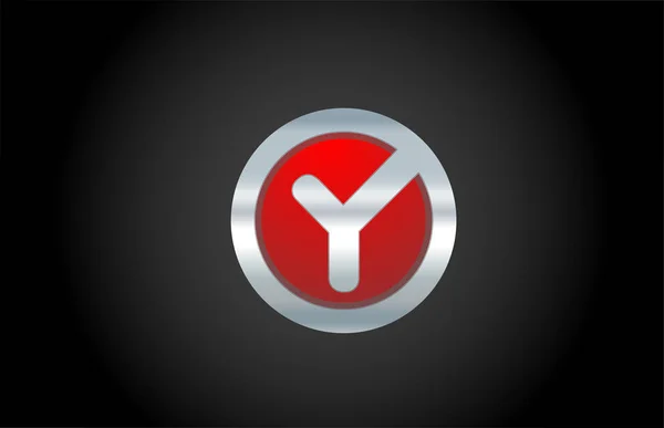 Чорний чорний фон червоний метал Y абетка літери логотип значок дизайну f — стоковий вектор