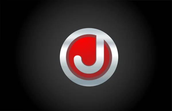 Μαύρο blackground κόκκινο μέταλλο J αλφάβητο γράμμα λογότυπο εικονίδιο σχεδιασμού f — Διανυσματικό Αρχείο