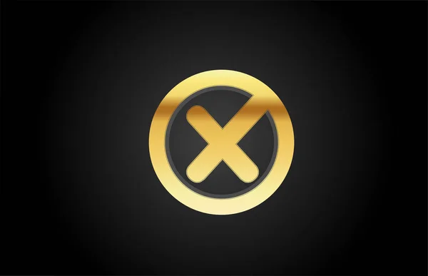 Zlato zlatý kov X abeceda písmeno logo design ikona pro luxus — Stockový vektor