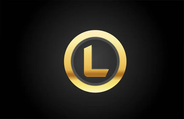 Lüksün altın altın metal alfabe harf logo tasarımı simgesi — Stok Vektör