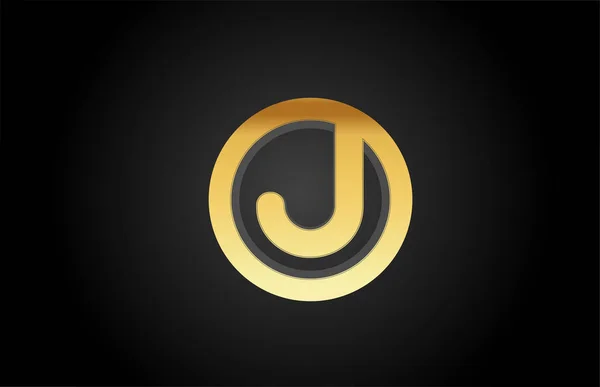 Oro oro metal J alfabeto letra logotipo icono de diseño de lujo — Archivo Imágenes Vectoriales