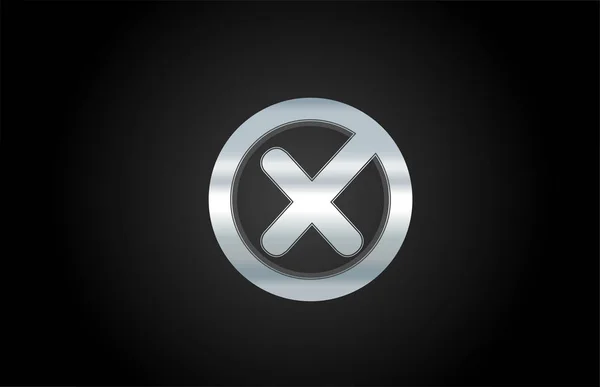 Stříbrná kovová abeceda písmeno X logo design pro společnost — Stockový vektor