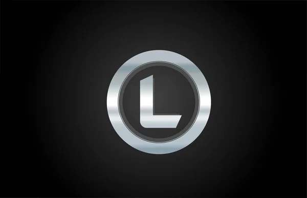 Letra de alfabeto de metal plateado L icono logo diseño para una empresa — Archivo Imágenes Vectoriales
