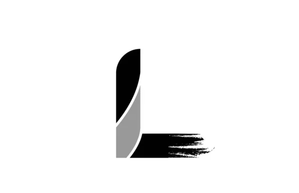 Μαύρο και άσπρο γράμμα L grunge αλφάβητο λογότυπο εικονίδιο σχεδιασμού για co — Διανυσματικό Αρχείο