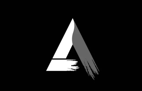 Siyah arkaplan siyah beyaz harf grunge alfabe logosu d — Stok Vektör