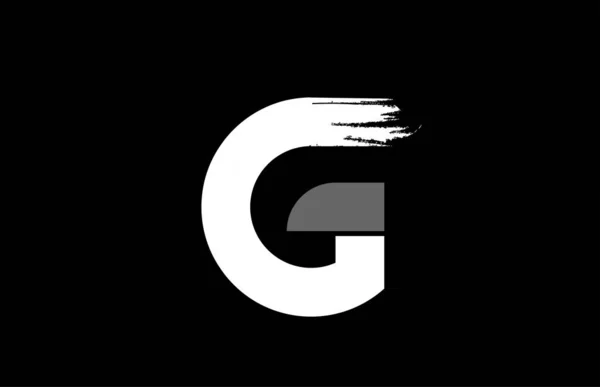 Siyah arkaplan siyah beyaz harf G grunge alfabe logosu d — Stok Vektör