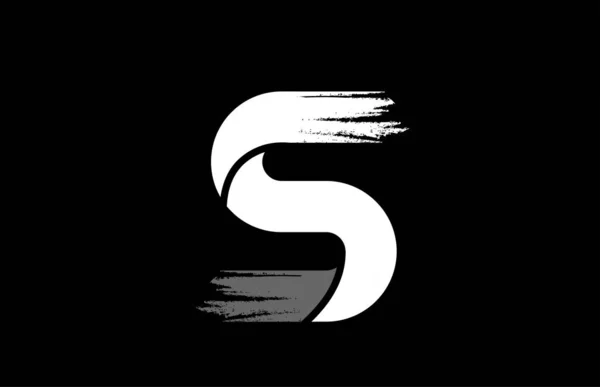 black background black and white letter S grunge alphabet logo d