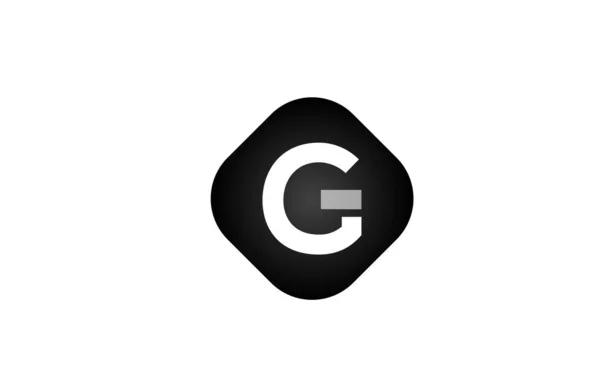 G alphabet letter logo black and white on rhombus shape design i — Stock Vector