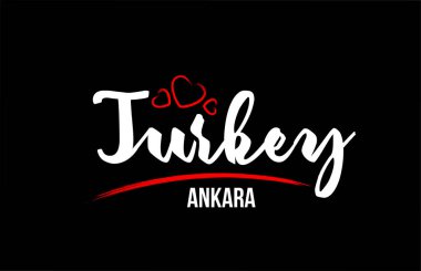 Türkiye 'de kırmızı aşk kalbi ve c' si ile siyah zemin