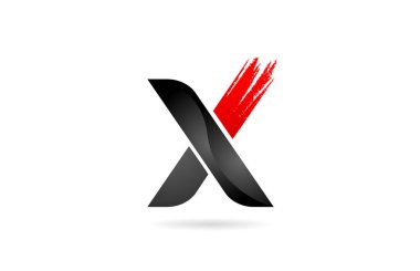 Compan için grunge fırça desenli kırmızı alfabe harfi