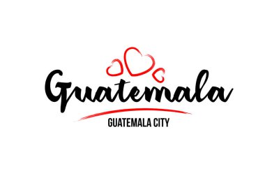 Kızıl kalpli Guatemala ülkesi ve başkenti Guatemala. 