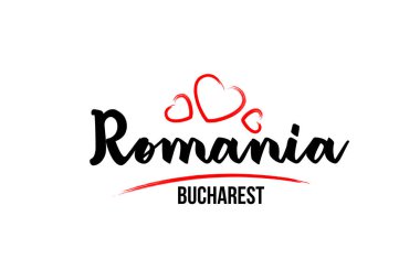 Kırmızı kalpli ve başkenti Bükreş 'te yaşayan Romanya ülkesi