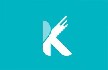 Şirket simgesi simgesi için K yeşil beyaz pastel harfi