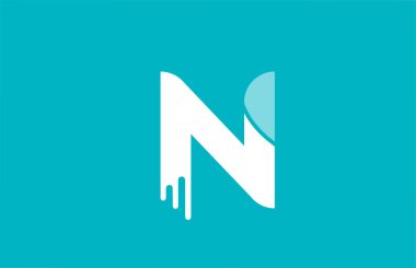 Şirket simgesi simgesi için N yeşil beyaz pastel harf