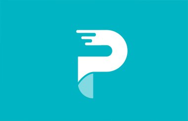 Şirket simgesi simgesi için P yeşil beyaz pastel harfi