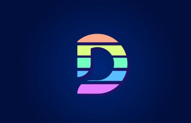 Şirket logosu des için renkli alfabe harfi D dizaynı