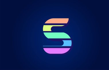 Şirket logo simgesi S için renkli alfabe harfi dizaynı