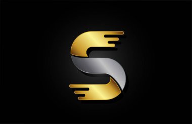 Şirket simgesi logosu tasarımı için altın ya da altın alfabe harfi S