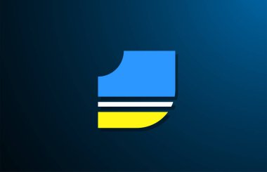 Şirket simgesi tasarımı için J sarı mavi kalın logo harfi alfabesi