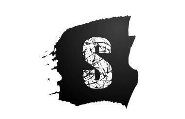 S harfi logo grunge şirket simgesi tasarımı için bozuk alfabe