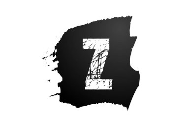 Z harfi logo grunge şirket simgesi tasarımı için kırık alfabe