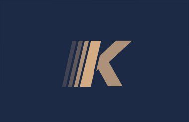 Şirket ve iş için K mavi harf kahverengi logo simgesi 