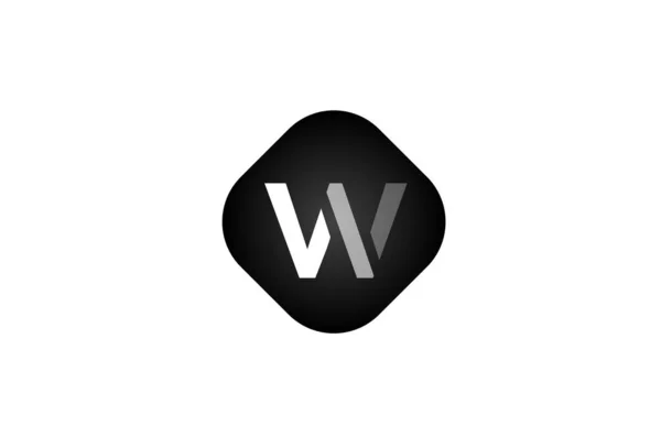 Логотип літери W чорно-білий на дизайні форми ромба i — стоковий вектор