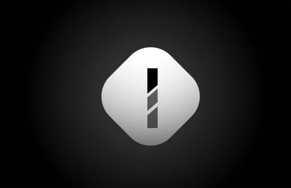 Alfabeto preto branco eu letra logotipo forma ícone para o projeto da empresa — Vetor de Stock