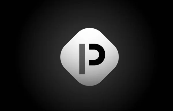 Alphabet black white P letter logo shape icon for company design — Stock Vector