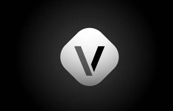 Αλφάβητο μαύρο λευκό V γράμμα λογότυπο σχήμα εικονίδιο για το σχεδιασμό της εταιρείας — Διανυσματικό Αρχείο