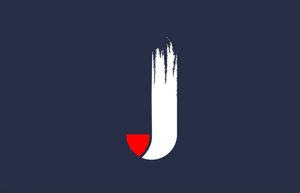 J λευκό κόκκινο μπλε αλφάβητο γράμμα με πινέλο grunge τελειώνει για co — Διανυσματικό Αρχείο