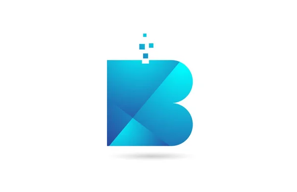 B blue alphabet letter logo icon for company and business design — ストックベクタ