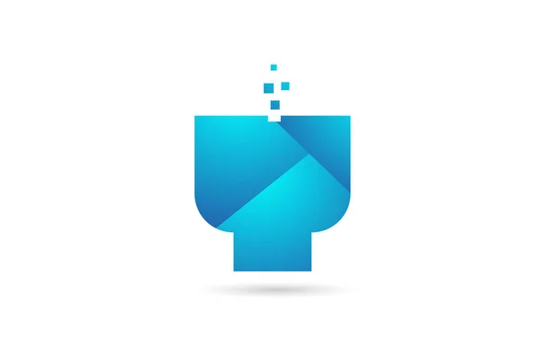 Icono del logotipo de la letra del alfabeto azul Y para la empresa y el diseño empresarial — Archivo Imágenes Vectoriales