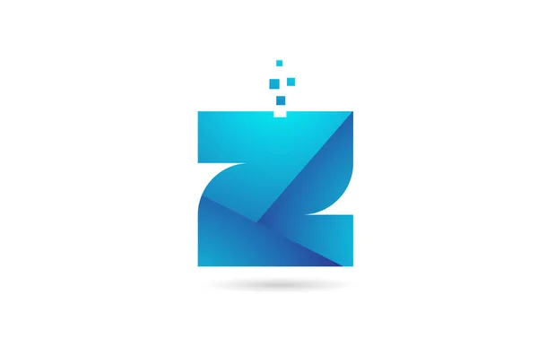 Ícone de logotipo letra alfabeto azul Z para empresa e design de negócios — Vetor de Stock